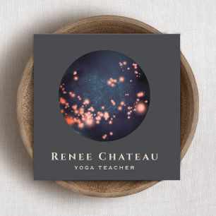 Spirituele energie genezer Moon Stars Yoga Vierkante Visitekaartje