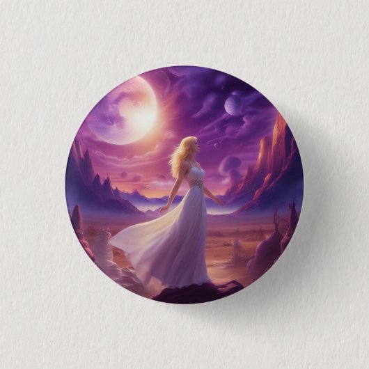 Spirituele engelenknop ronde button 3,2 cm (Voorkant)