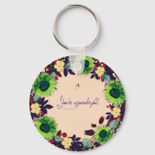 Spirituele 'Faith Love Hope Art' Sleutelhanger