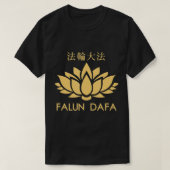 Spirituele Falun Dafa Gong Meditation Chinese Qigo T-shirt (Design voorkant)