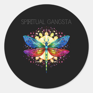Spirituele Gangsta Libelle Yoga Meditatie Mandal Ronde Sticker