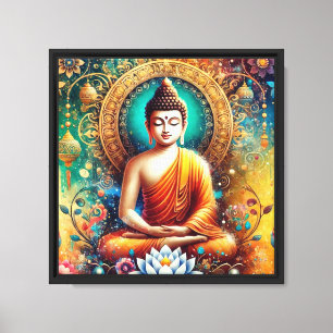 Spirituele Gautam Boeddha kunstwerk Hindoeïsme Canvas Afdruk
