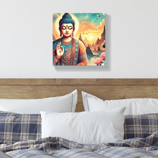 Spirituele Gautam Boeddha kunstwerken Canvas Afdruk (Insitu (Slaapkamer))