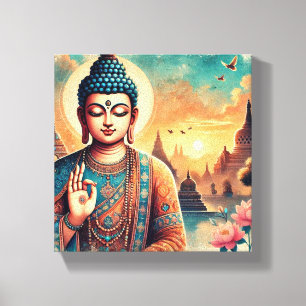 Spirituele Gautam Boeddha kunstwerken Canvas Afdruk