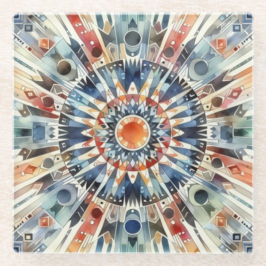 Spirituele gebedscirkel glazen onderzetter (Voorkant)