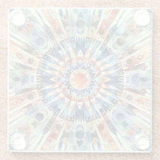 Spirituele gebedscirkel glazen onderzetter (Achterkant)