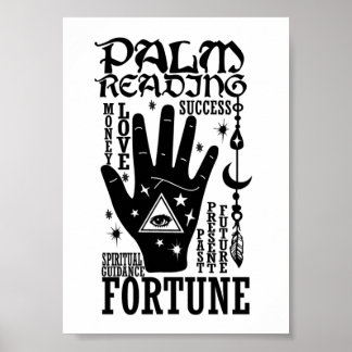 Spirituele geleiding voor handpalmlezers poster