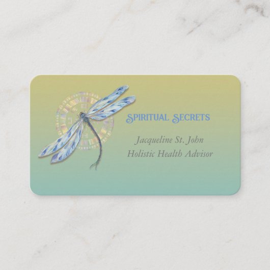 Spirituele genezing met Waterverf libel Visitekaartje (Voorkant)