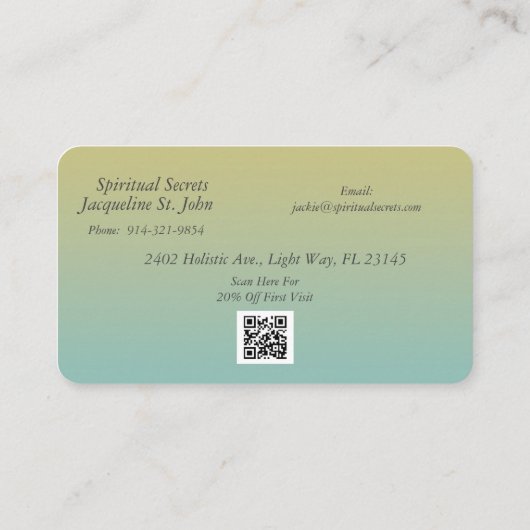 Spirituele genezing met Waterverf libel Visitekaartje (Achterkant)