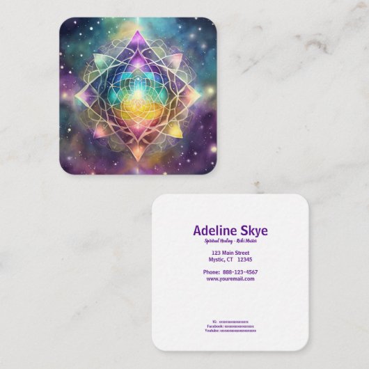 Spirituele genezing vierkante visitekaartje (Voorkant / Achterkant)