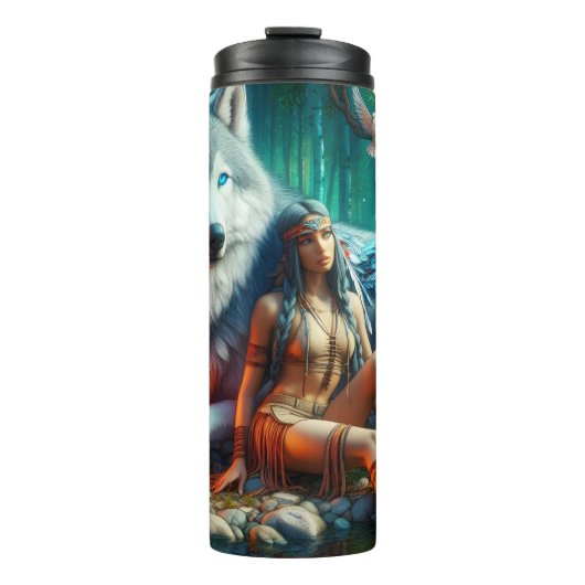 Spirituele Gids, Vrouw, Bos Sereniteit. Thermosbeker (Voorkant)