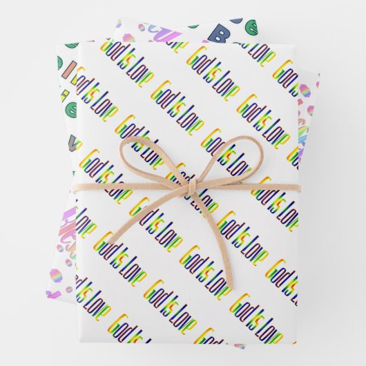 Spirituele God is liefde, geloof en verbijsterd Inpakpapier Vel (In situ)