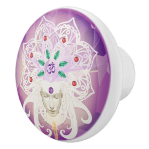Spirituele Godin Meditatie Kroonjuwelen Keramische Knop