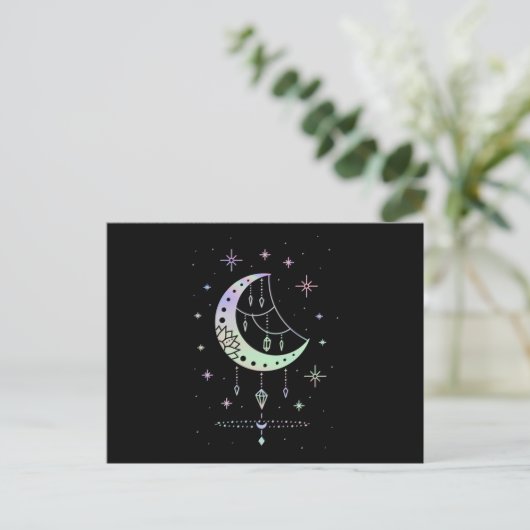 Spirituele Gothic Pastel Moon Witchy Briefkaart (Staand voorkant)