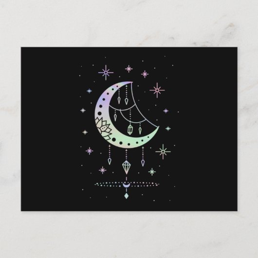 Spirituele Gothic Pastel Moon Witchy Briefkaart (Voorkant)