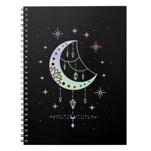 Spirituele Gothic Pastel Moon Witchy Notitieboek (Voorkant)