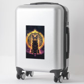 Spirituele hond met gouden mandala en levensbloem sticker (Koffer)