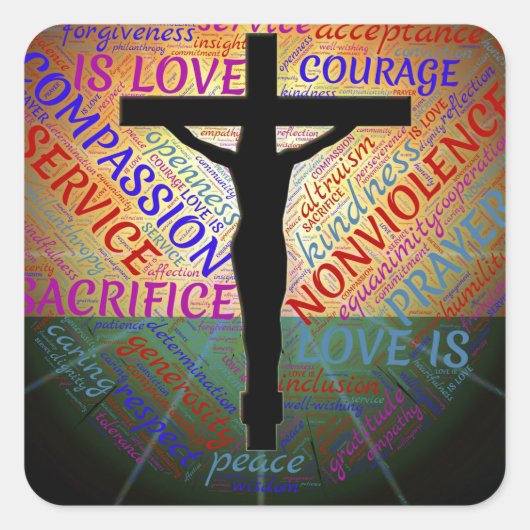 spirituele inspiratiestickers vierkante sticker (Voorkant)