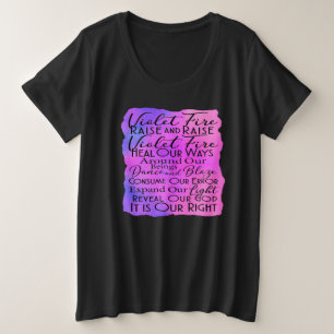 Spirituele intenties en helend Violette Vuurgebed Grote Maat T-shirt