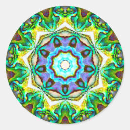 Spirituele Iridescent Paua Shell Fractal Ronde Sticker