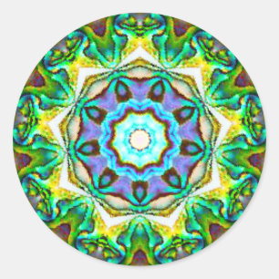 Spirituele Iridescent Paua Shell Fractal Ronde Sticker