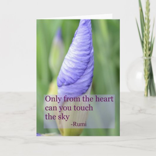 Spirituele Iris Inspirerend Rumi Quote Kaart (Voorkant)