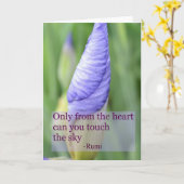 Spirituele Iris Inspirerend Rumi Quote Kaart (Gele Bloem)