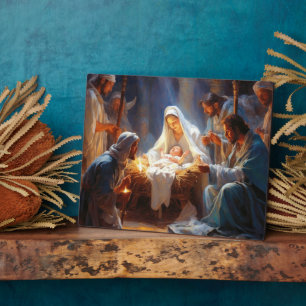 Spirituele Jesus Manger Plaque Fotoplaat