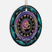 Spirituele kerstversiering van Moon Mandala Keramisch Ornament (Rechts)