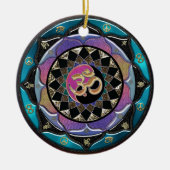 Spirituele kerstversiering van Moon Mandala Keramisch Ornament (Voorkant)