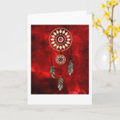 Spirituele Kleurrijke Droomvanger Veer Kaart (Gele Bloem)