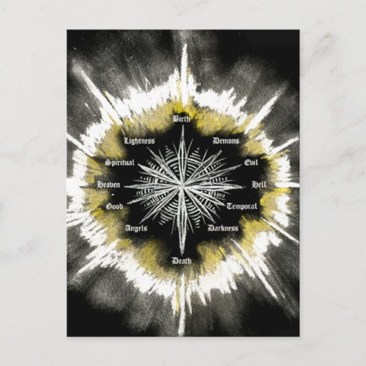 Spirituele kompas briefkaart (Voorkant)