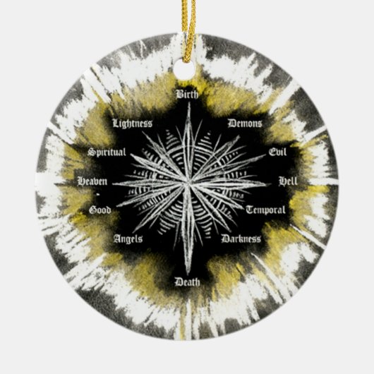 Spirituele kompas keramisch ornament (Voorkant)