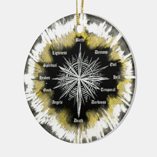 Spirituele kompas keramisch ornament (Links)