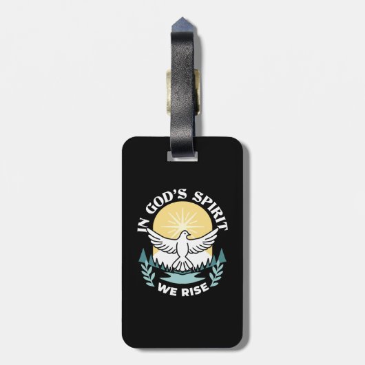 Spirituele kracht in God – Verheffende Christelijk Bagagelabel (Achterkant verticaal)