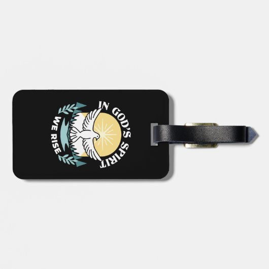 Spirituele kracht in God – Verheffende Christelijk Bagagelabel (Achterkant horizontaal)