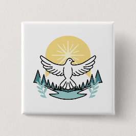 Spirituele kracht in God – Verheffende Christelijk Vierkante Button 5,1 Cm