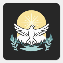 Spirituele kracht in God – Verheffende Christelijk Vierkante Sticker