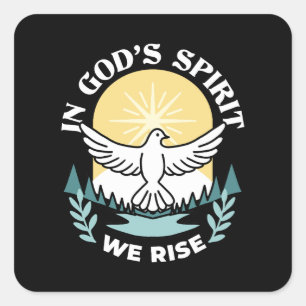 Spirituele kracht in God – Verheffende Christelijk Vierkante Sticker