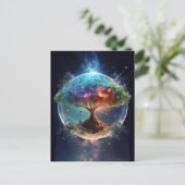 Spirituele levensboom feestdagenkaart (Staand voorkant)