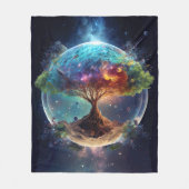 Spirituele levensboom fleece deken (Voorkant)