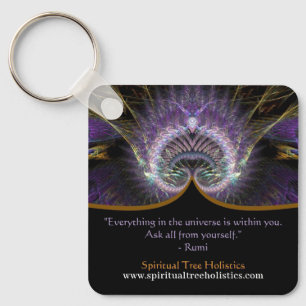 Spirituele levensboom fractale kunst sleutelhanger