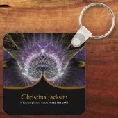 Spirituele levensboom fractale kunst sleutelhanger (Achterkant)