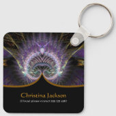Spirituele levensboom fractale kunst sleutelhanger (Achterkant)