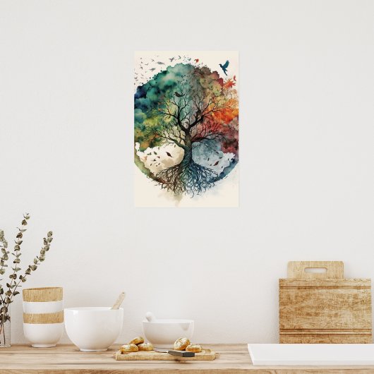 Spirituele levensboom poster (Keuken)