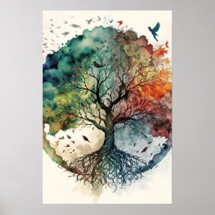 Spirituele levensboom poster