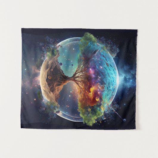 Spirituele levensboom wandkleed (Voorkant (horizontaal))