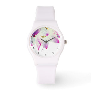 *~* Spirituele Lotus Bloemwater Lelie Wit Horloge