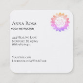 *~* Spirituele lotusbloem Mandala Om Aum Symbool Vierkante Visitekaartje (Achterkant)