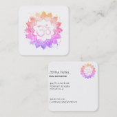 *~* Spirituele lotusbloem Mandala Om Aum Symbool Vierkante Visitekaartje (Voorkant / Achterkant)